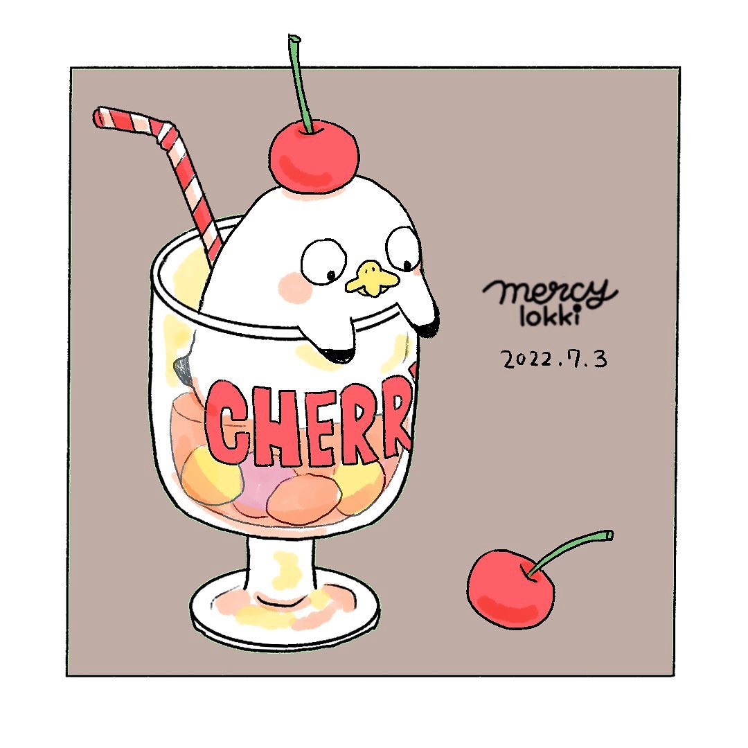 Cherry#メルシーロッキ #イラスト #art #イラストレーター #procreate #1日1枚 #さくらんぼ #Cherry